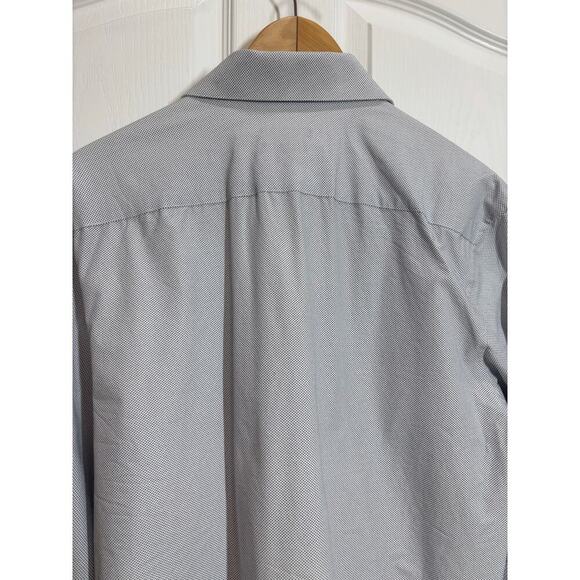 Kenneth Cole Men 16 34/35 Slim Fit Ultra Performance Stretch Dobby Diamond Shirt - Picture 6 of 8